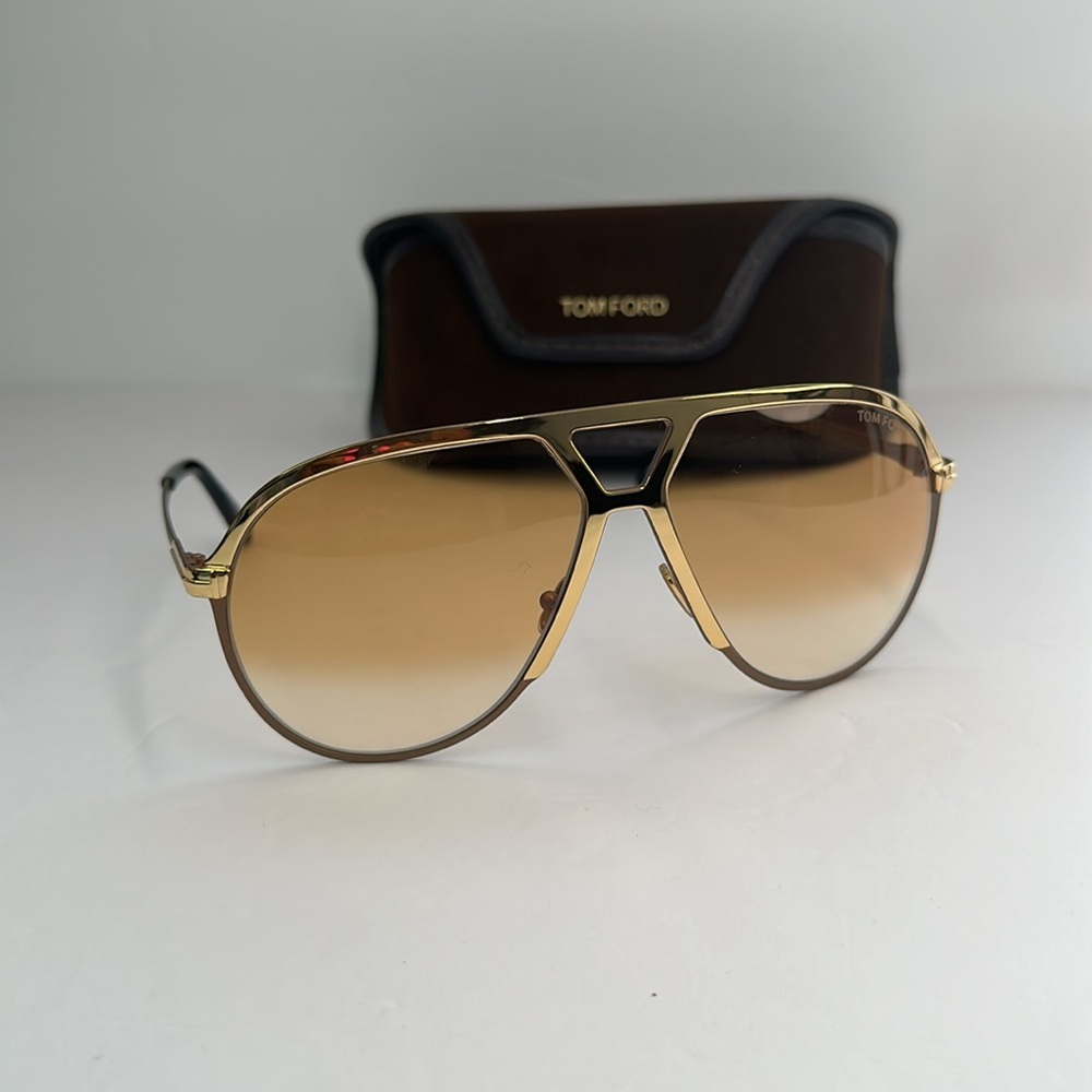 New Authentic Tom Ford Gold Gradient Xaier TF 1060 Aviator Sunglasses - Picture 4 of 15